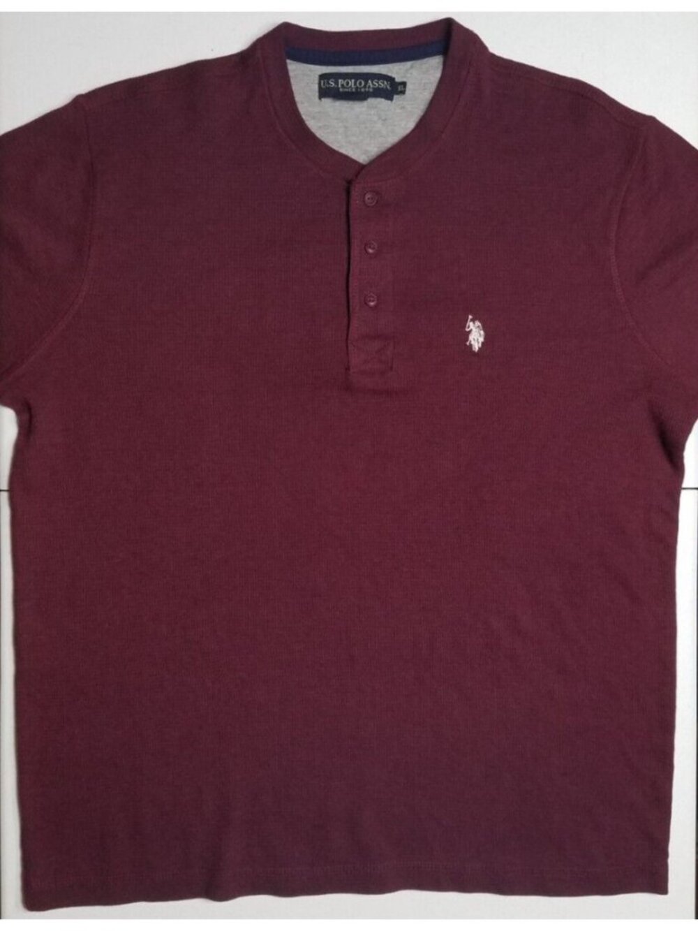 U.S. Polo Assn. Long Sleeve Thermal Henley Button Pullover Sweater Men's XL